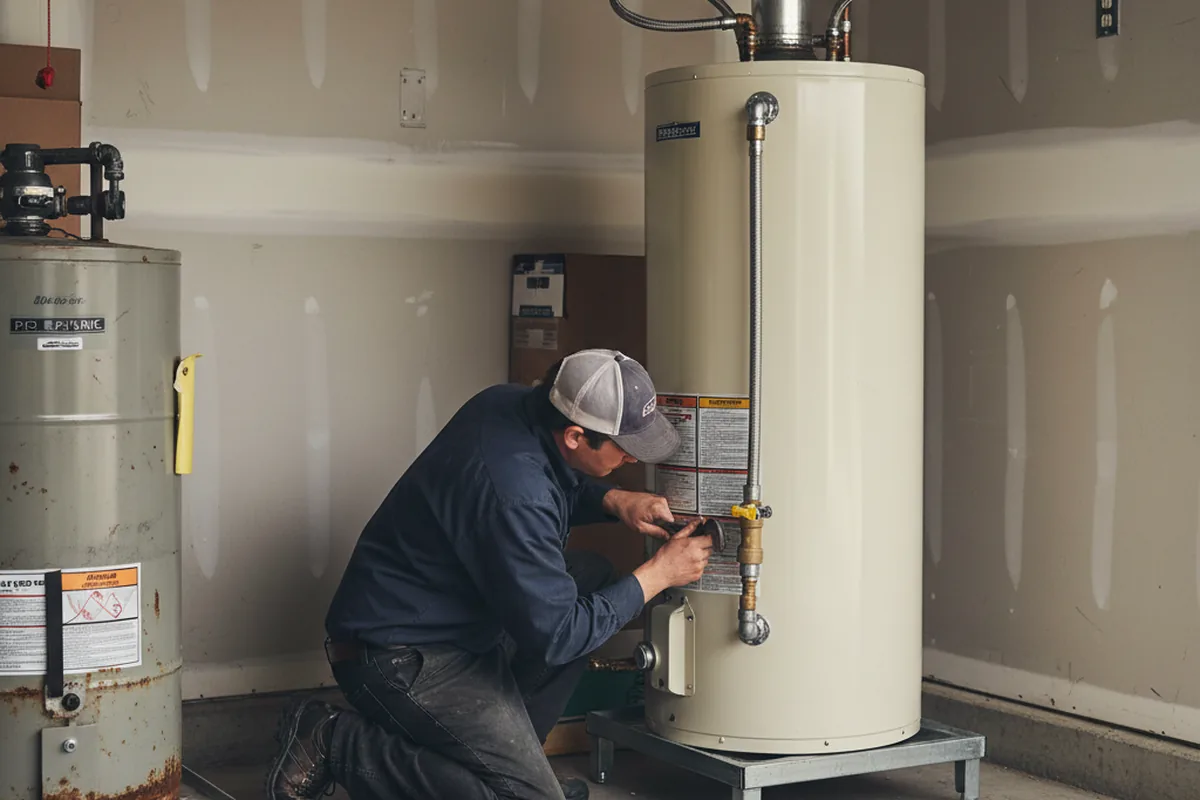 Water heater and shutoff valve replacement in Korbel